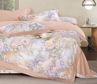 Sprei Katun Jepang Motif Bunga Krem Kuning Mint - Sprei Custom Size Murah Surabaya - Sprei Jepang Su