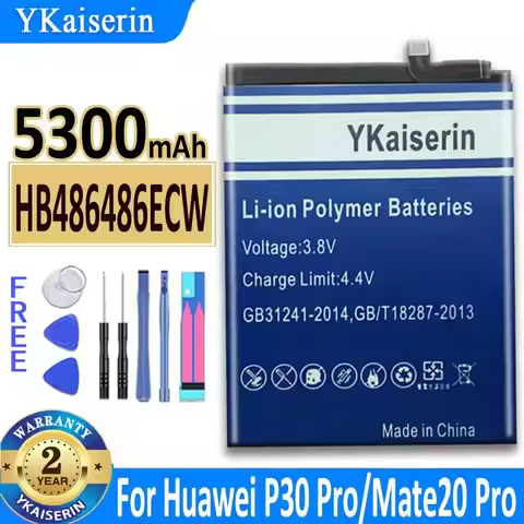 Mobile Phone Battery HB486486ECW 5300mAh For Huawei P30 Pro Mate 20 Pro Mate 20 RS Mate 20 X 5G Evr-