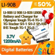 LI-90B LI 90B LI-92B Li90B Battery and Charger for Olympus Tough TG-6 TG-5 TG-Tracker SH-1 SH-2 SP-1