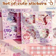 100 Non Repeating Hand Account Stickers Gift Box Constellation Cartoon Cute Waterproof Stickers