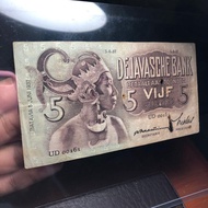 Uang Kuno Wayang 5 Gulden Asli 1938