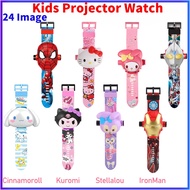 24 Image Kids Projector Watch Boy Girl Light Projection Cartoon Watch Kids SpiderMan Kuromi Boy's Wa