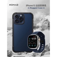 美國NOMAD新款防摔適用iPhone15Promax2023新蘋果Magsafe磁吸防摔藍色橙色手機殼套戶外運動防水防震高級硅膠