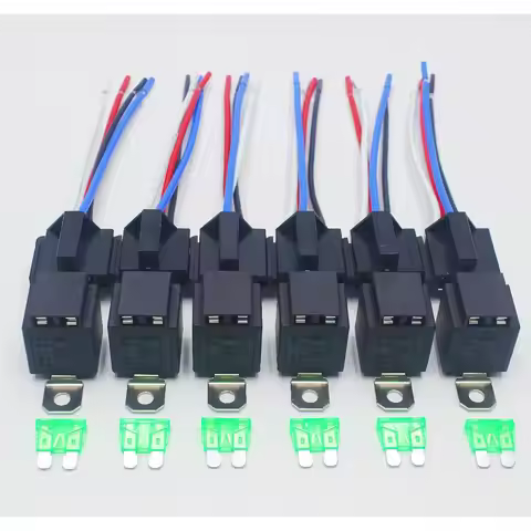 2 3 6 PCS 4 5pin Waterproof 12V 30A Fuse Relay Switch with 14AWG 16 AWG Wire, 12V 24V DC 4 5 Pin SPS