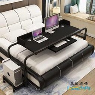 雙人伸縮可移動升降筆記本臺式電腦桌床上家用懶人跨床護理病床桌