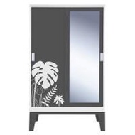 ตู้เสื้อผ้าเหล็กบานเลื่อนผสมกระจกเงา KIOSK WD-05 GR 120 ซม. สีเทา (1253373)