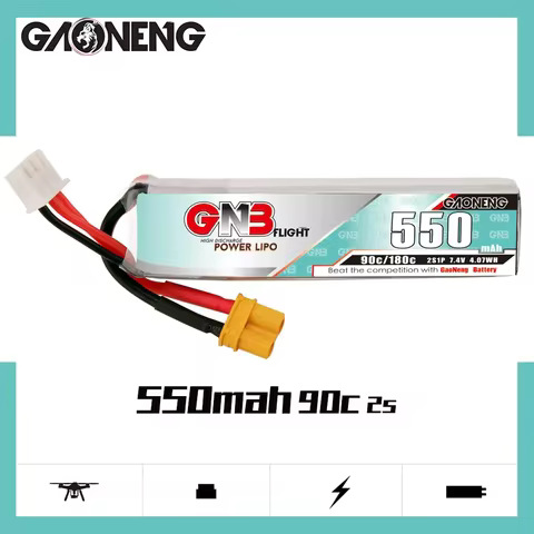 GNB 2S 550mah 90C/180C LiPo Battery For Helicopter Quadcopter FPV RC Drone TINY8X Beta75S Rechargeab