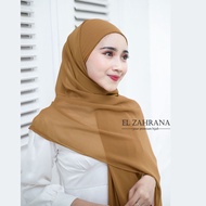 ELZAHRANA HIJAB Terbaru - Pashmina Inner Ceruty Babydoll - Pasmina Ciput Polos Panjang 200 cm