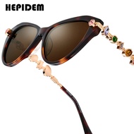 HEPIDEM แว่นตาแฟชั่นทำจากอะซิเตตและโลหะประดับเพชรแว่นกันแดดโพลาไรซ์แบรนด์ผู้หญิงที่มีชื่อเสียงแว่นตา