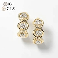 EMJH Custom IGI GIA HPHT CVD Vvs Lab Grown Made Created Diamond Earring 14K 18K Solid Gold Diamond H