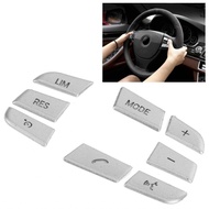 Usihere Qiilu Aluminum Alloy Steering Wheel Button Trim 8PCS Silver Decoration Stickers for X1 X3 X5