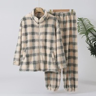 Autumn and Winter Ladies New Flannel Pajamas Long-sleeved Trousers Suit Cute Cactus Warmth and Thick