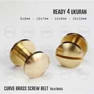 Curve Brass Screw Belt - Solid Brass - Leather tools - Leather Belt