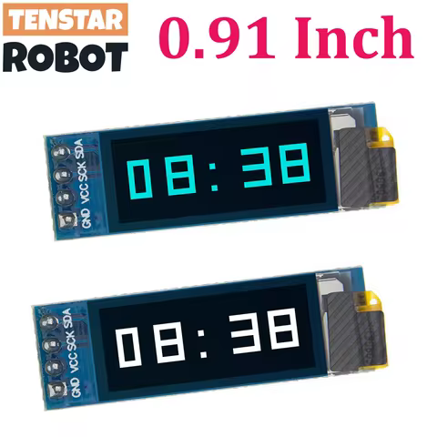 TSTARDEV I2C OLED Display Module 0.91 Inch I2C SSD1306 OLED Display Module White / BLUE I2C OLED Scr