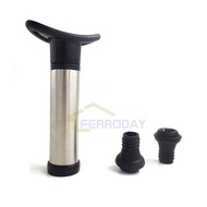Wine Champagne Stainless Steel Wine Bottle Vacuum Saver Sealer Preserver Bar Pump 2 Stoppers High Qu