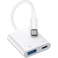 USB C to USB Camera Adapter for iPhone 17 16, USB3.0 Female OTG Adapter with Fast Charging Port for 