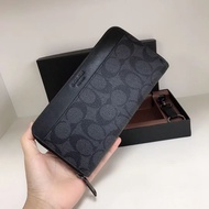 Coach men wallet long zip wallet unisex wallet gift set