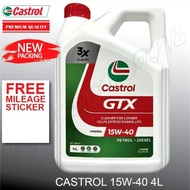 🔥ORI NEW CASTROL GTX 15W40 4L ENGINE OIL MINERAL FOR ALL PETROL & DIESEL CAR PROTON KIA HYUNDAI MAZD