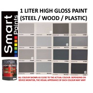 TOPLUS HIGH GLOSS PAINT GREY WOODPAINT STEEL PAINT GRILL DOOR PAINT PLASTIC / CAT MINYAK KAYU BESI P