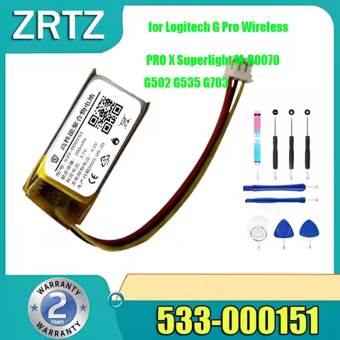 Durable 533-000151 Battery for Logitech G Pro Wireless PRO X Superlight M-R0070 G502 G535 G703 500mA