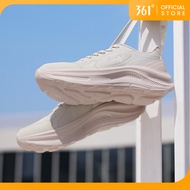 361 Degree Women Thick-soled Sports Shoes Leather Mesh Splicing Breathable Cushioning Running Shoes 