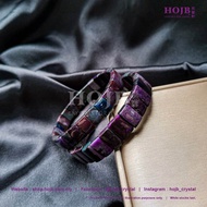 HOJB High Grade Natural Royal Purple Sugilite Rectangle 6A Bracelet 10-14mm 聚寶軒优质天然皇家紫舒俱来石"千禧之石"6A手排