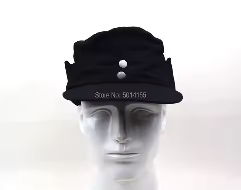 Cosplay German Army Elite EM M43 Summer Panzer Field Cotton Cap Hat Black