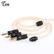 TRN TX Earphones Replacement Cable 3.5mm/2.5mm/4.4mm Plugs 8 Core Silver Plated Upgraded Wire With MMCX/2PIN 0.75MM 0.78MM CPin Connector Detachable Headphones Lines For KZ ZSN TRN MT1 Xuanwu TANGZU WAN ER Shure SE215 Headset Accessories