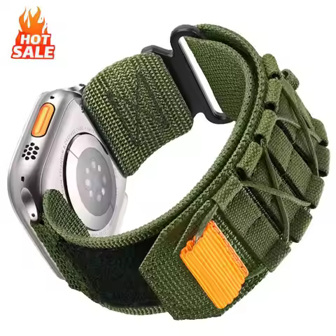 Nylon Wrist Strap Tactical Sports band Bracelet for Apple Watch 41mm 42mm 44mm 45mm 46mm 49mm iwatch