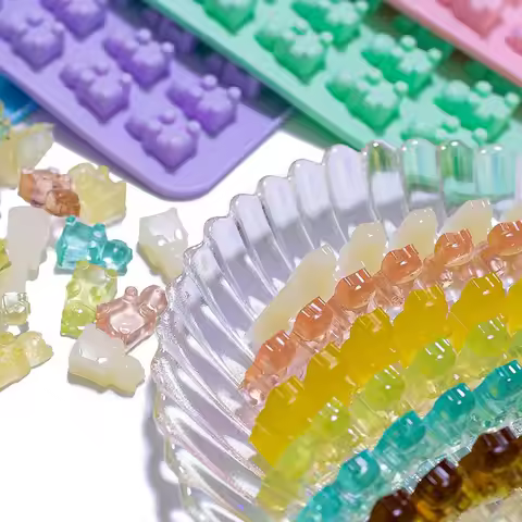 Gummy Bear Candy Molds Silicone Bear Shape Mini Gummy Molds for Chocolate,Candy, Jelly,Fondant,Ice C