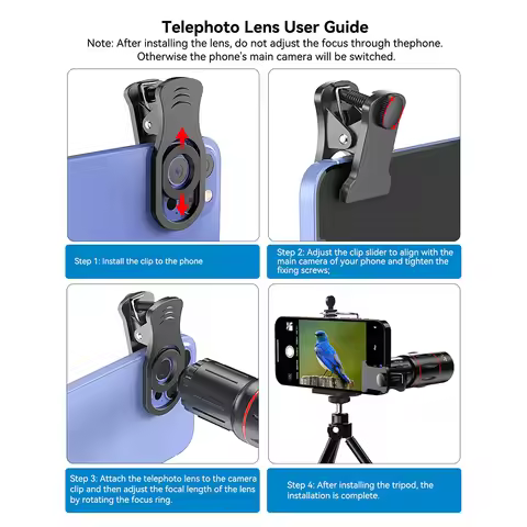 18/36/64X Telephoto Phone Lens with Tripod Zoom Cellphone Camera Lens Universal External Zoom Camera
