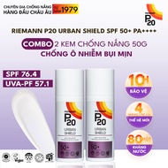 Combo 02 Kem chống nắng phổ rộng chống bụi mịn ô nhiễm Riemann P20 Urban Shield SPF 50+ PA ++++ 50G