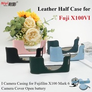X100VI Protective Leather Half Case for Fuji X100VI Camera Casing for Fujifilm X100 Mark 6 Camera Co