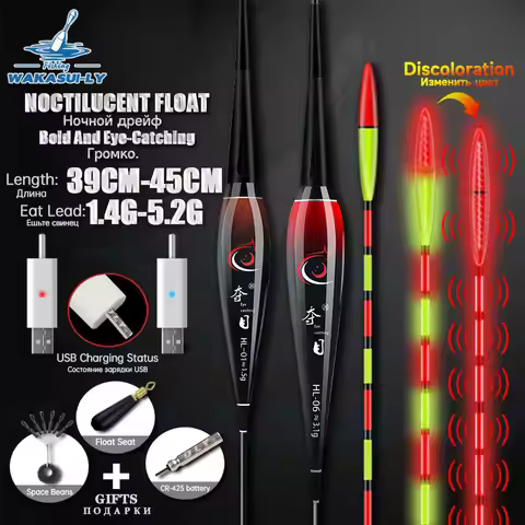 New LED Electronic Fishing Float Bullet Head And Tail Gravity Sensing Color Changing Outdoor Night F