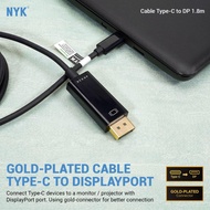 Type C to Display Port / Type-c to DP NYK Cable Gold Plate 4K