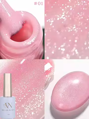 MIANEL 12ML Top Selling Whitening Pink Diamond Gel Nail Polish Beauty Honey 9 Colors Cute Nails Glit