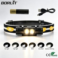 BORUiT D25 Rechargeable LED Headlight Portable Waterproof Camping Flashlight Outdoor Emergency Light