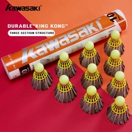 KAWASAKI 12-Piece badminton Shuttlecock - King Kong Goose Feather, Durable and Stable