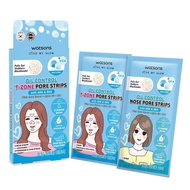 WATSONS Oil Control T-Zone Pore Strips With AHA & BHA 5S Nose + 5S Forehead & Chin Strips