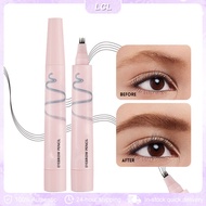 4D Hair-like Liquid Eyebrow Pencil 4 Points Waterproof Natural Long-Lasting Black/Gray Eyebrow Pen