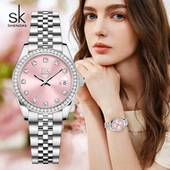 Jam Tangan Wanita SK Keluli Tahan Karat Diari Estetik Tinggi Bertahtakan Berlian Jam Tangan Kuarza W