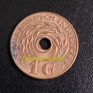 Uang Koin Kuno 1 Cent Nederlandsch Indie 1945 MISS PRINT RINGAN TENGAH