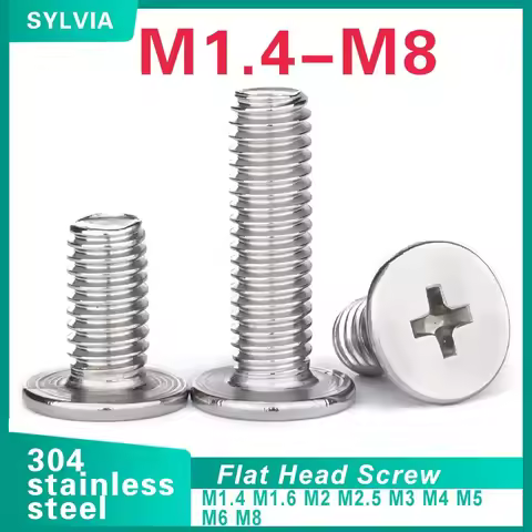 5/ 10/ 20pcs M1.4 M1.6 M2 M2.5 M3 M4 M5 M6 M8 304 Stainless Steel Cm Cross Phillips Ultra Thin Super
