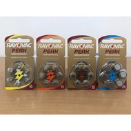 Rayovac Peak Zinc Air Hearing Aid Batteries (Size 10, 13, 312, 675)