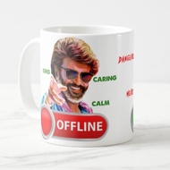 Superstar Style Coolie Rajini Mug – ONLINE/ OFFLINE Button | Quality | Fast Shipping | Rajinikanth |