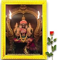 Indianstore4all Lalitha Devi for Pooja Tripura Sundari Mata Wall Painting Framed Home Decor (Wood,Ma