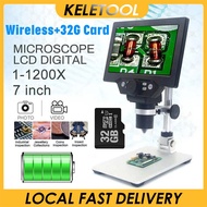 G1200 1200X Coin Microscope LCD Digital Microscope Magnifier with 8 LED Lights Industrial High-defin