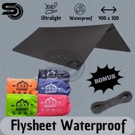 TENDA Flysheet 2x3 3x3 3x4 Waterproof Thick Material Tarp tent Bivouac Bushcraft Outer Tarpaulin Cam