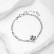 Hyl Jewelry 644B Gelang Titanium Wanita  Bangle Bracelet Four Leaf Clover Terbaru Anti Karat Dan Ker