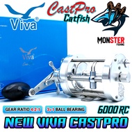 รอกตกปลา รอกทรงกลม NEW VIVA CASTPRO 5000/6000 RC-LC (มีทั้งหมุนซ้ายและหมุนขวา)